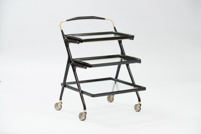 Mid-century Modern Cesare Lacca Three Tear Rolling Cart